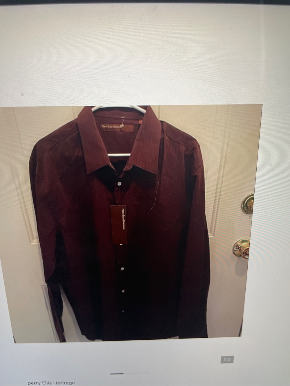Perry Ellis Men's Dark chocolate Button-Down Dress Shirt